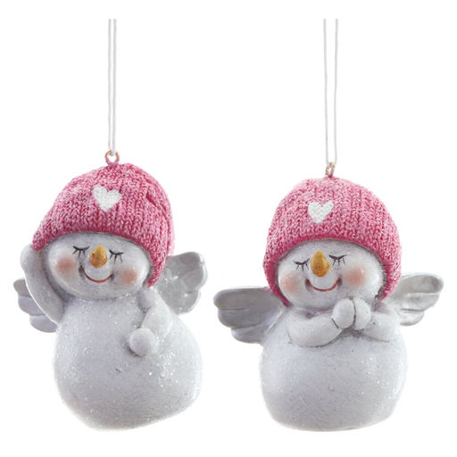 Фигурка декоративная подвесная "Снеговик", L5,5 W4,5 H7,5 см, 2в.