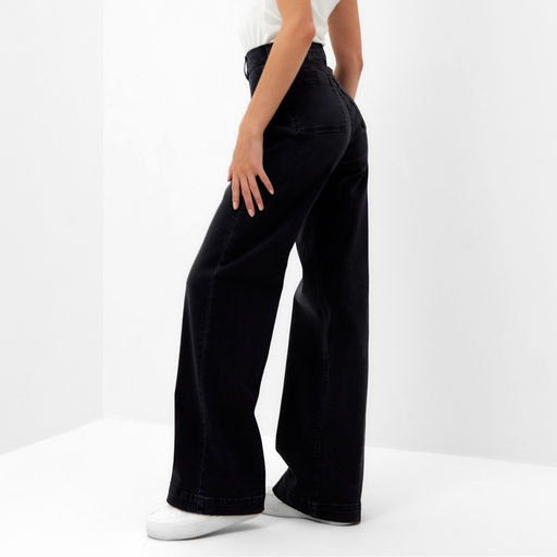 Джинсы женские палаццо MINAKU SLIM FIT, размер 42 (рост 175 см), чёрные