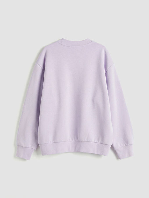 Stitch Bask?l? K?z ?ocuk Kal?n Sweatshirt