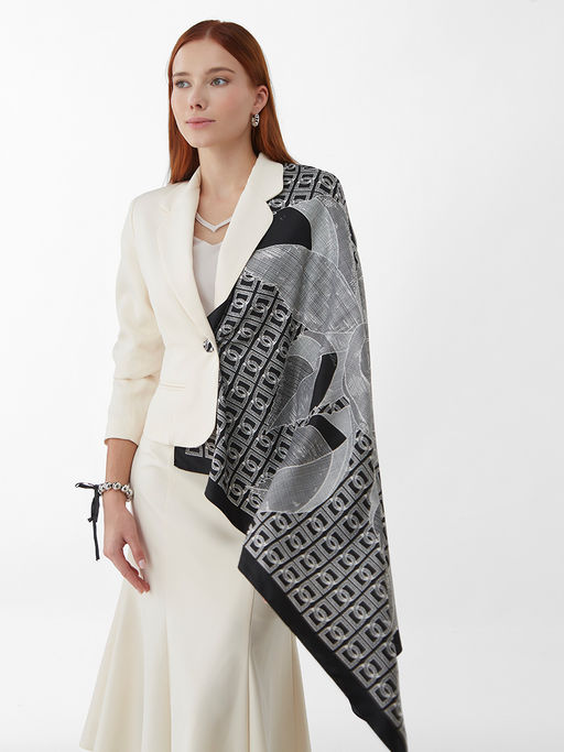 Большой, мягкий, тонкий и очень нежный платок с рисунком - Tantino фото 2