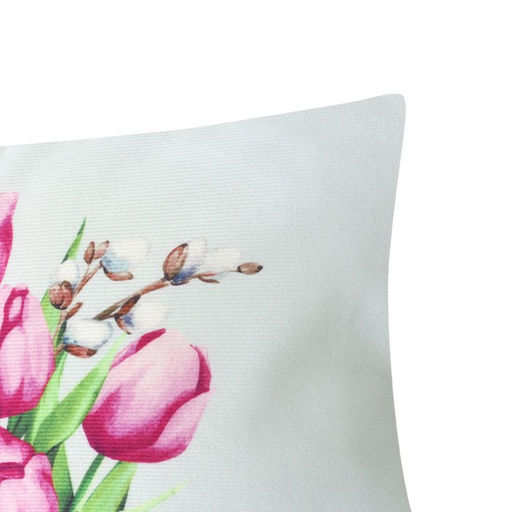 Наволочка декоративная ЭтельТюльпаны 40х40 см, полиэстер, велюр  фото 2