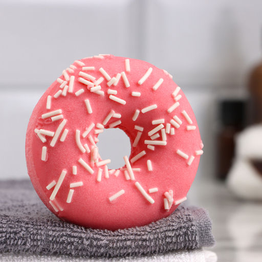 Бомбочка для ванн «красный пончик с кокосовой посыпкой» 85 г