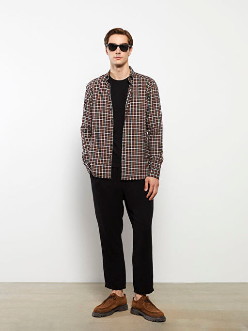 Slim Fit Uzun Kollu Ekose Erkek G?mlek