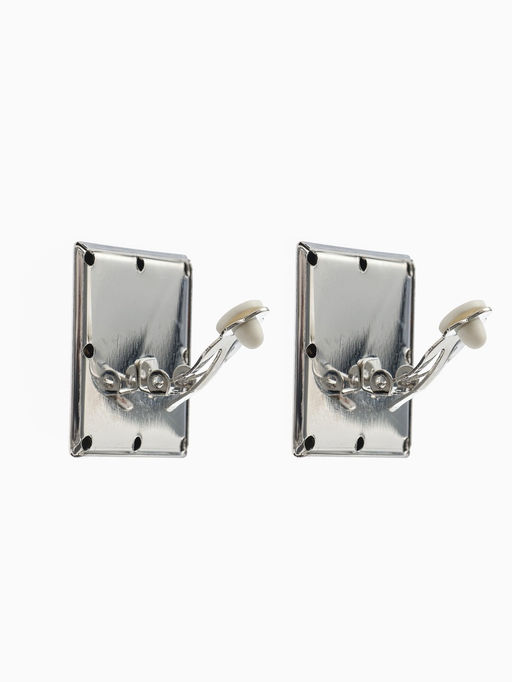 Серьги клипсы для ушей QF «Тренд. Квадрат», металл, цвет серебро