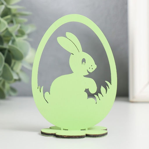 Цена за 4 шт. Декор Пасхальный Кролик 6,5х4,7х9,3 см (набор 2 детали) салатовый - Simaland фото 4