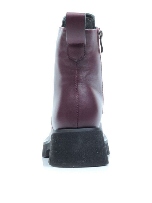 01-CG34-2 WINE Ботинки демисезонные женские (натуральная кожа, байка)
