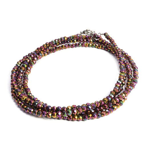 Бусы Шпинель Сочный гранат d-3мм 43см с алмазной огранкой