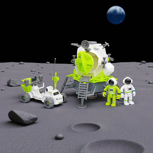 Космический корабль "Апполон и космо мобиль" в коробке