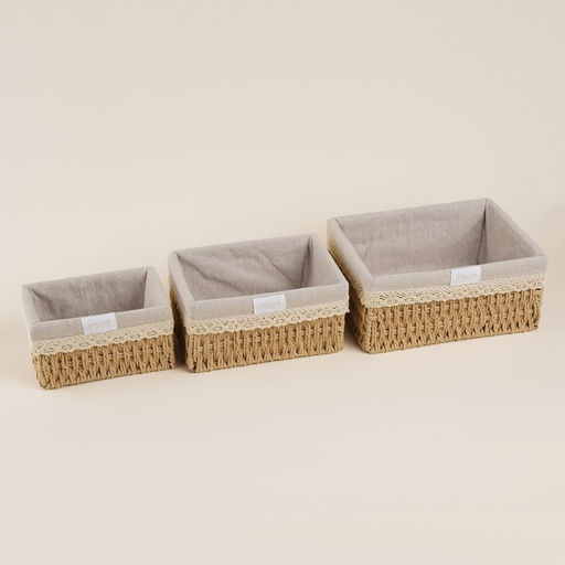 Корзины для хранения SL Home, плетёные, ручной работы, 3 шт: 18129,5, 2216,510,5, 262011,5 - Sima-land home фото 3