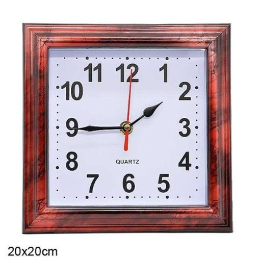 Часы настенные 20х20 см / 6986 /уп 40/ коричневые - Галеонтрейд фото 3
