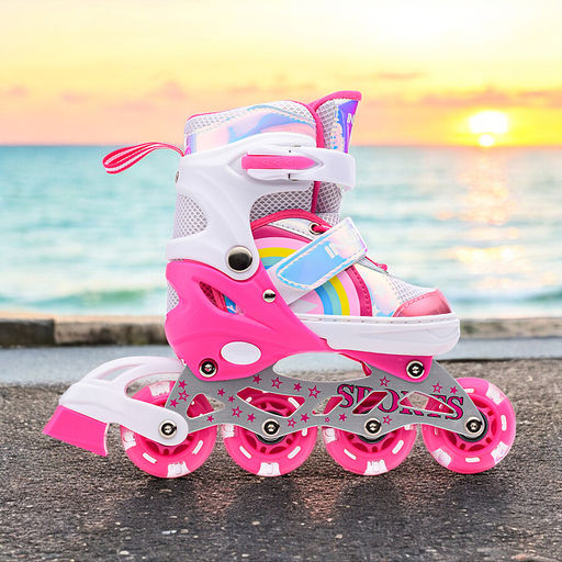 Ролики детские (размер S) розовый, в сумке