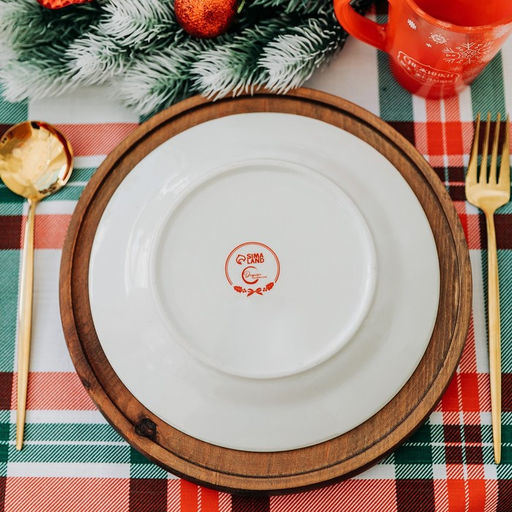 Тарелка плоская новогодняя Снеговик Снежок, d=20 см - Дорого внимание фото 3