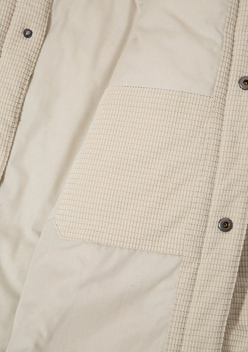 Kapitone Bej Kadife Ceket - Mavi фото 9