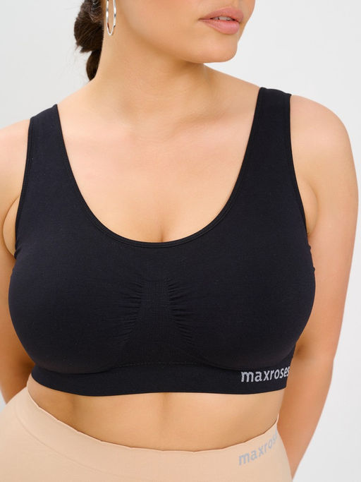 Комплект бюстгальтеров бесшовных, 2 шт. MR004-1SS3 black, beige