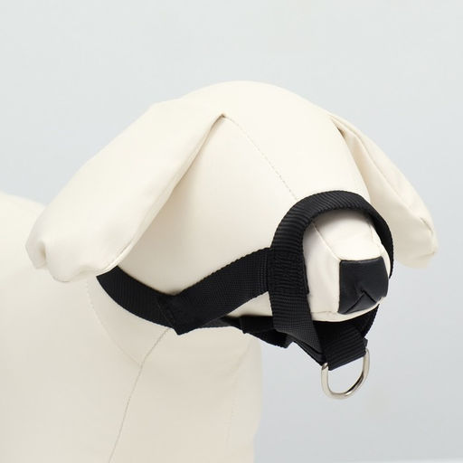 Недоуздок-намордник для собак строгий, размер M, ОM 15-26 см, ОШ 13-20 см, черный - Пижон фото 2