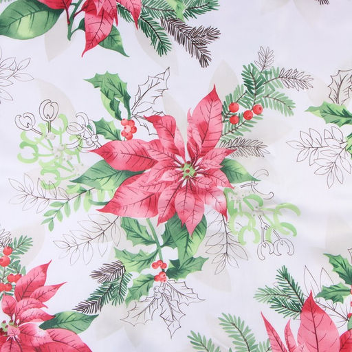 Скатерть Доляна Рождественский букет 145*180 см, 100% п/э  фото 5