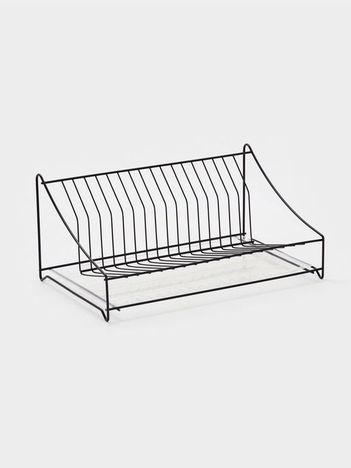 Сушилка для тарелок с поддоном 38*17,5*23,5 см, цвет черный