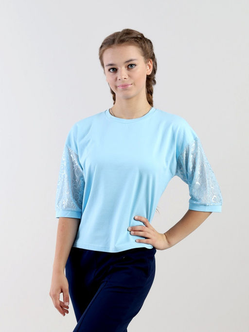 CRB wear / CWJG 63607-43 Джемпер для девочки,голубой/Ex.Cherubino