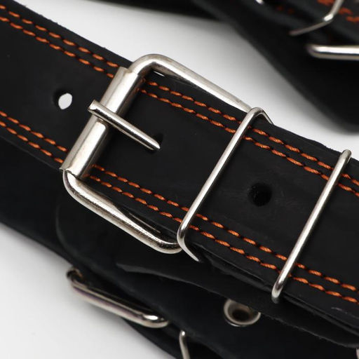 Шлейка кожаная Караульная на фетре, 3,6 см, ОШ 40-74 см, ОГ 95-110 см, чёрная - Пижон фото 4