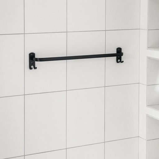 Держатель для полотенец, 4 крючка, 58×10×7.5 см, чёрный
