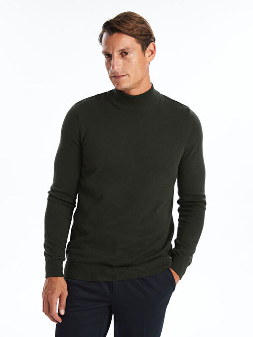 Yar?m Bal?k?? Yaka Erkek Triko Kazak