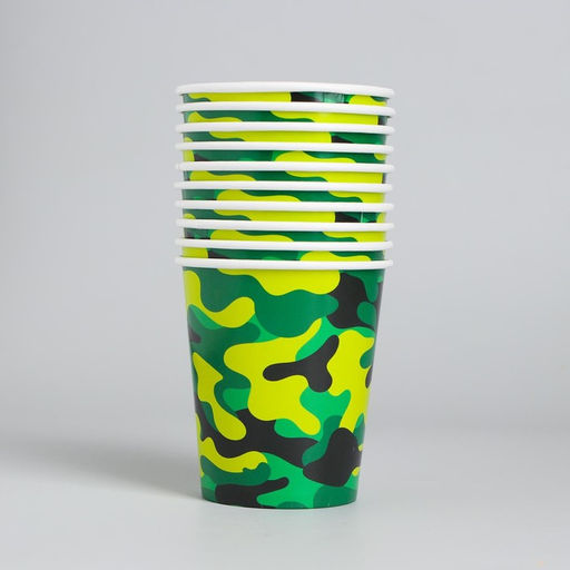 Цена за 10 шт. Стакан бумажный Военная, 250 мл - Страна карнавалия фото 6