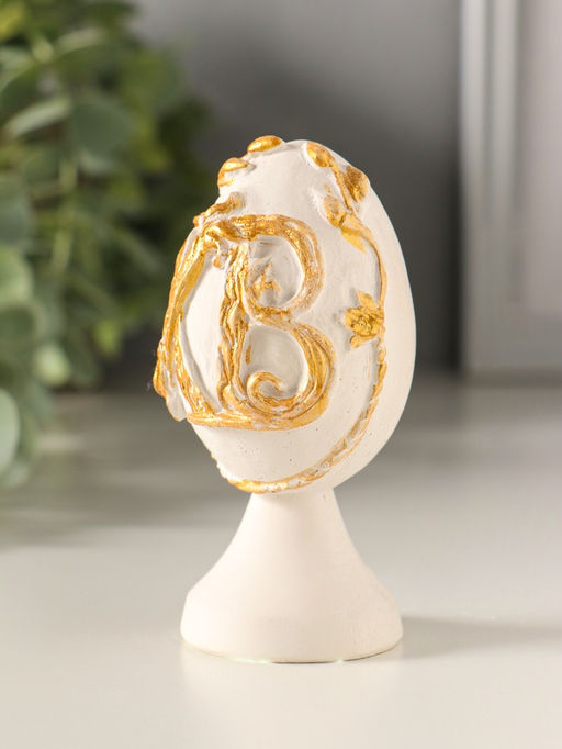 Фигурка гипс Яйцо Пасхальное ХВ, 9?4 см, золотистое