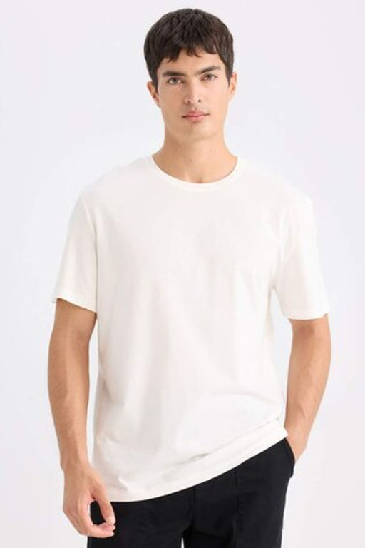 New Regular Fit Bisiklet Yaka Basic Duz K?sa Kollu Tisort - Defacto фото 2