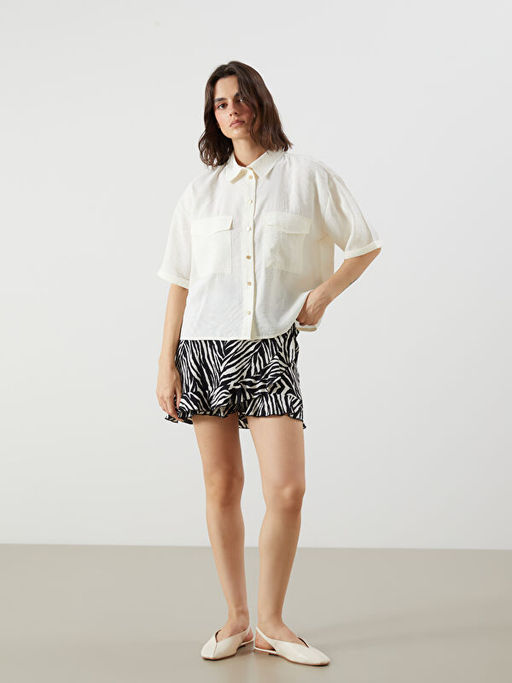 Beli Lastikli Dokulu Kad?n ?ortlu Etek