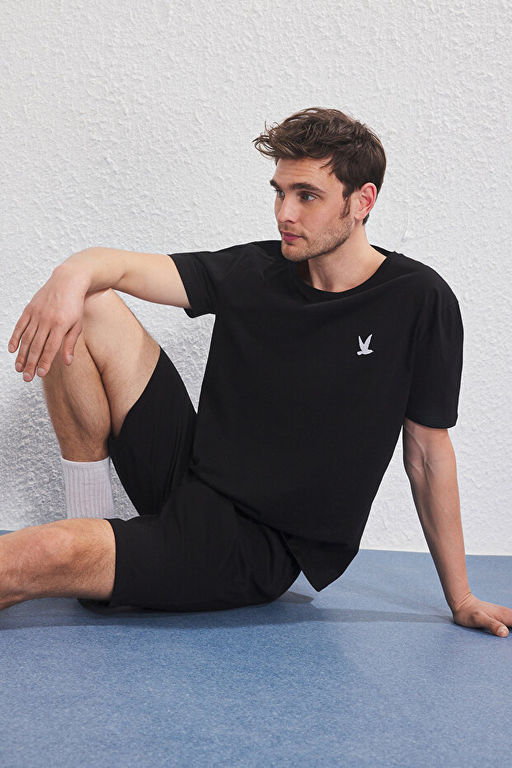 Siyah Slim Fit Ku_ Nak__l_ _ortlu _rme Pijama Tak_m_ TMNSS25PT00073 - Trendyolmilla фото 2