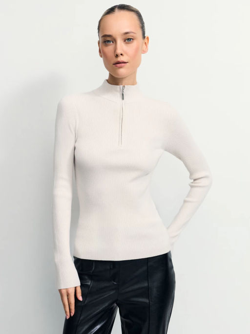 Джемпер в рубчик с молнией / Zarina  фото 4