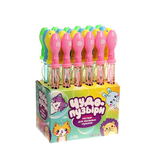 Цена за 24 шт. Мыльные пузыри Рыбка, МИКС, 120 мл - Funny toys фото 5