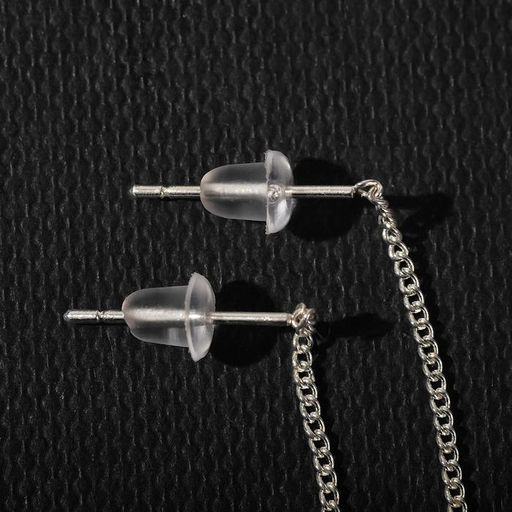 Серьги металл Цепочки шарики, цвет серебро