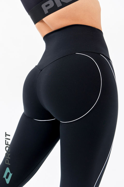 Спортивные леггинсы с кантом, черные, lp.340.001 - Profit фото 5