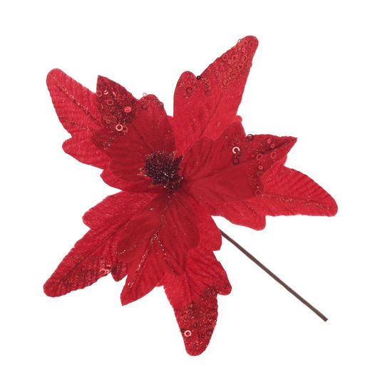 Цветок искусственный "Пуансеттия", L28 W28 H39 см