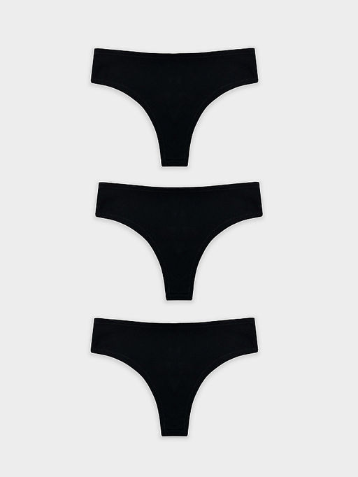 Трусы бразилиана женские черные в наборе, 3 шт - Mark formelle фото 9