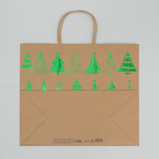 Пакет подарочный крафтовый Forest, 32 28 15 см - Дарите счастье фото 11