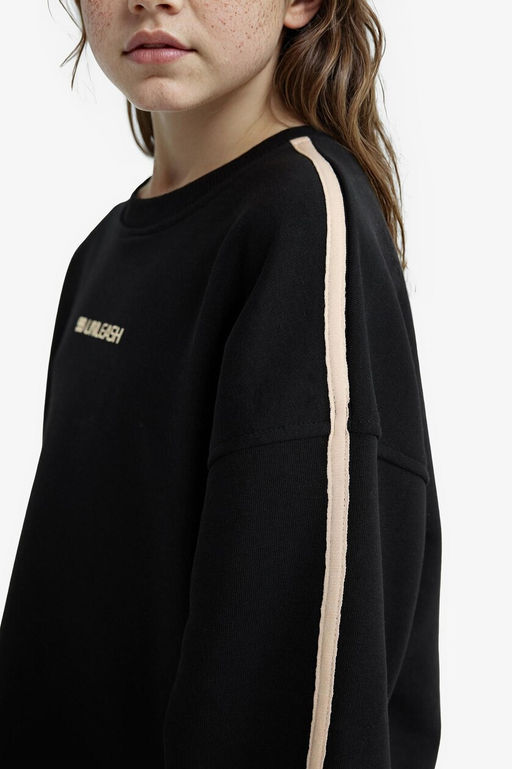 Oversize Geni_ Kal_p Bisiklet Yaka Bask_l_ Sweatshirt K_z _ocuk - Defacto фото 8