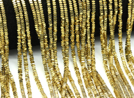 Бусины из гематита брусок 3*9мм цв.золотистый, 38см, 43 бусины - Радуга камня фото 3