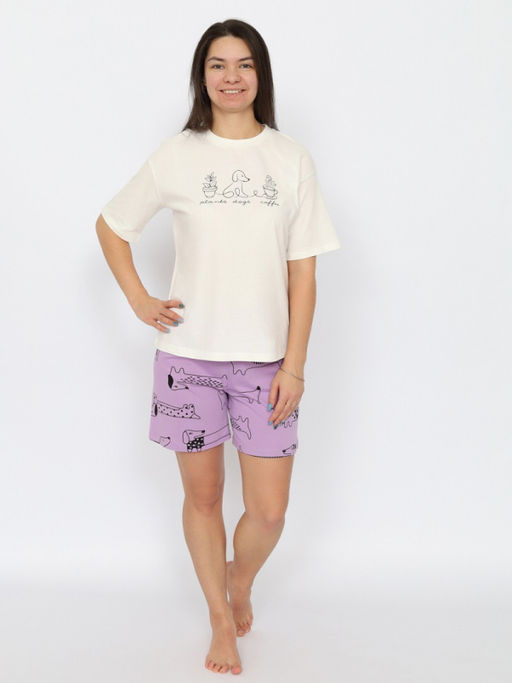 CRB wear / CSXW 50034-21 Пижама женская (футболка, шорты),экрю/Ex.Cherubino