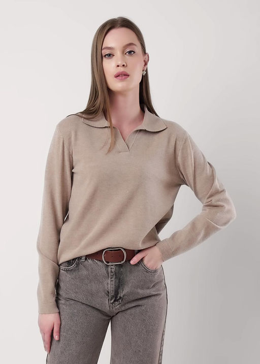 CLE Джемпер жен. 354479вн меланж бежевый - Clever wear фото 6