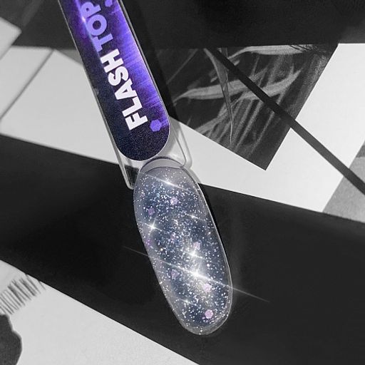 Flash Top Светоотражающий прозрачный топ с моно-частицами , без л/с NEW - Patrisa nail фото 2
