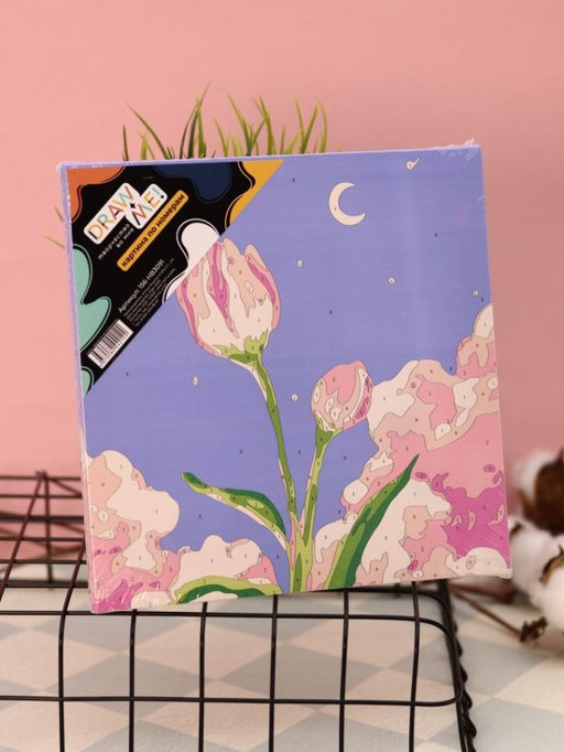 Картина по номерам на подрамнике Draw Me! Flower in the night, (20*20 см)