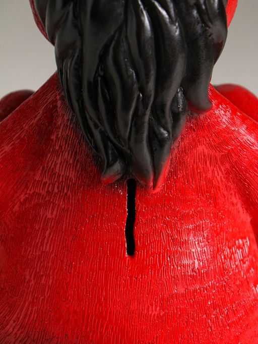 Копилка для денег Конь с подковой, гипс, 24 см, красный