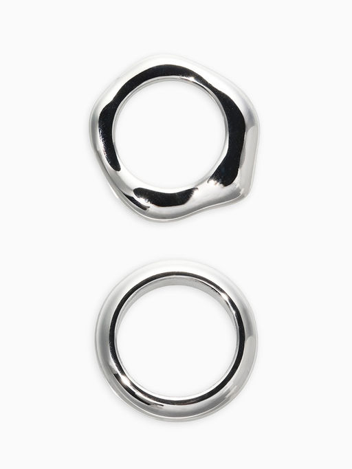 Цена за 2 шт. Кольцо пластик «Стиль», набор 2 шт. размер 17, цвет серебро