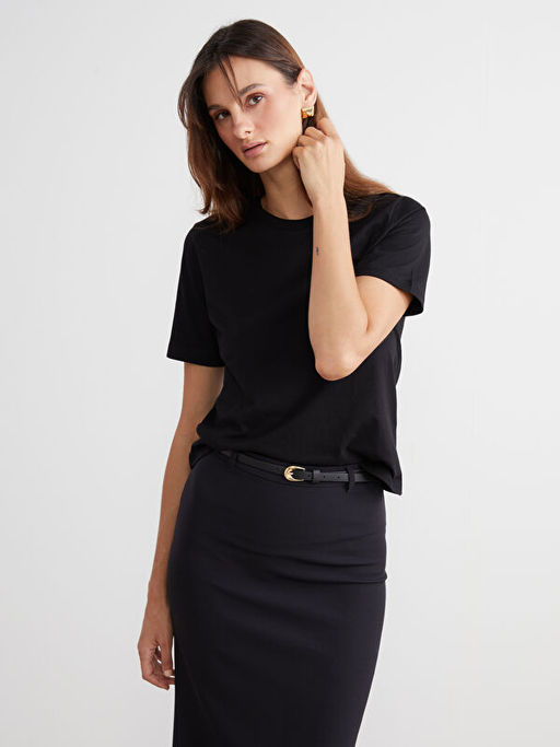 Bisiklet Yaka Kad?n Ti??rt