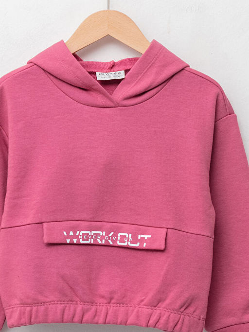 Kap??onlu Bask?l? Uzun Kollu K?z ?ocuk Sweatshirt Anne K?z Kombini - Waikiki фото 3