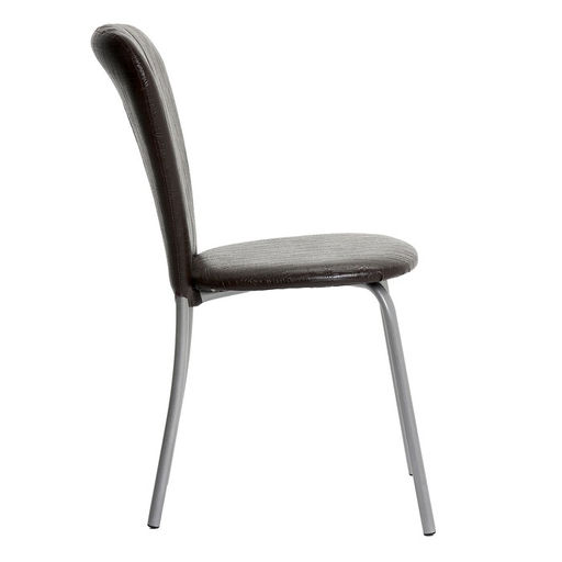 Стул для кухни «Кафе – 2», искусственная кожа, цвет серебристый металлик/шоколадная рептилия