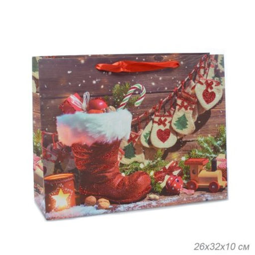 Цена за 12 шт. Пакет подарочный 26х32х10 / 362-61-M /уп 12/480/Новый год - Галеонтрейд фото 5