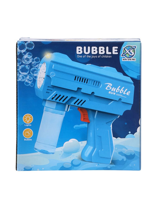 Генератор мыльных пузырей Пистолет, световые эффекты, работает от батареек, синий - Simaland фото 12